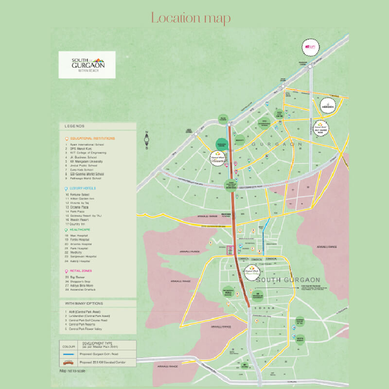 central park flower valley location map