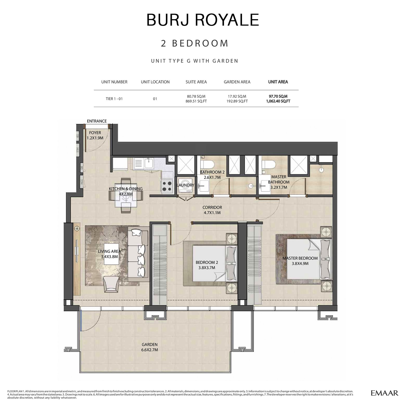 emaar burj royale apartments price dubai