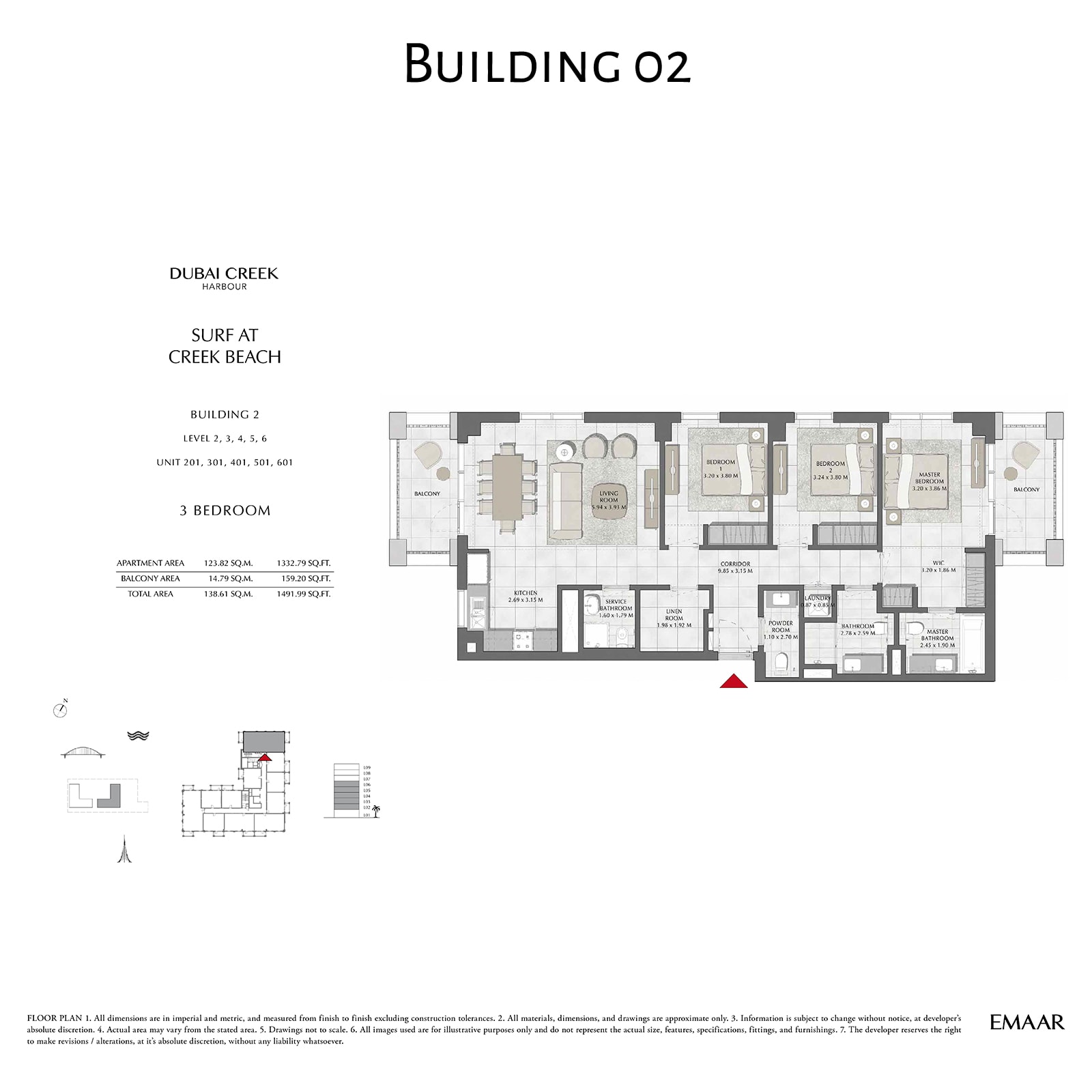 emaar dubai creek harbour surf floor plan