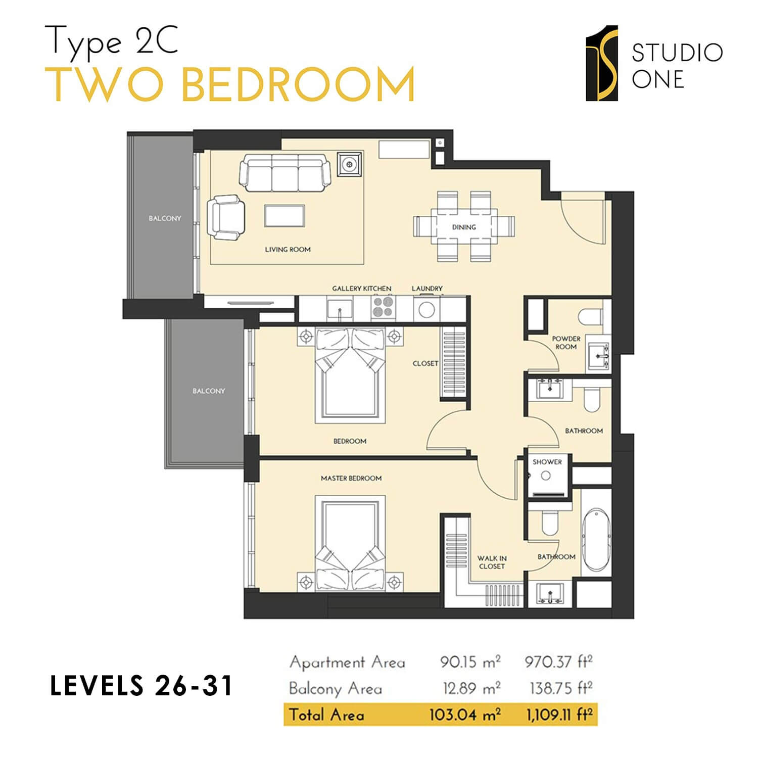 Select Studio One Apartments Tower Marina Gate Dubai UAE